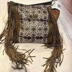 Boho fringe up cycle LV tote